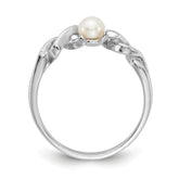 14k White Gold 4mm FW Cultured Pearl ring